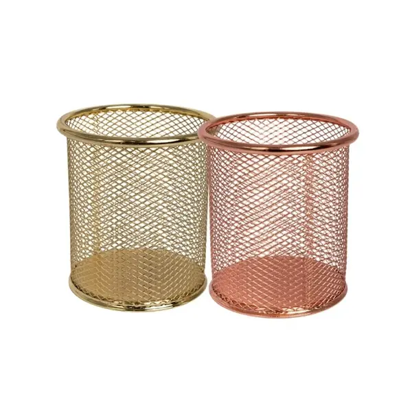 Suport instrumente de scris Office Cover 802, cilindric, din plasa metalica, auriu sau bronz