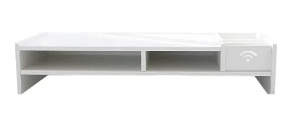 Suport monitor/laptop alb din ABS 49 x 10 x 20cm cu 5 compartimente