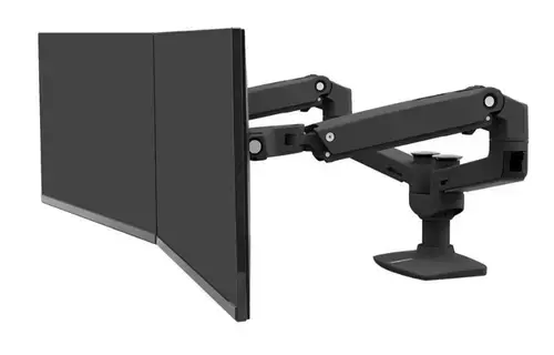 Suport monitor pentru birou Ergotron LX Dual Side-by-Side 45-245-224, Rotire 360, 18.1kg (Negru)