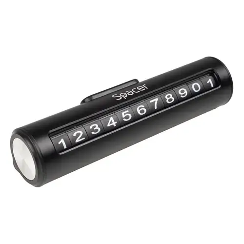 Suport numar de telefon parbriz Spacer, Functie ascundere numar, Negru