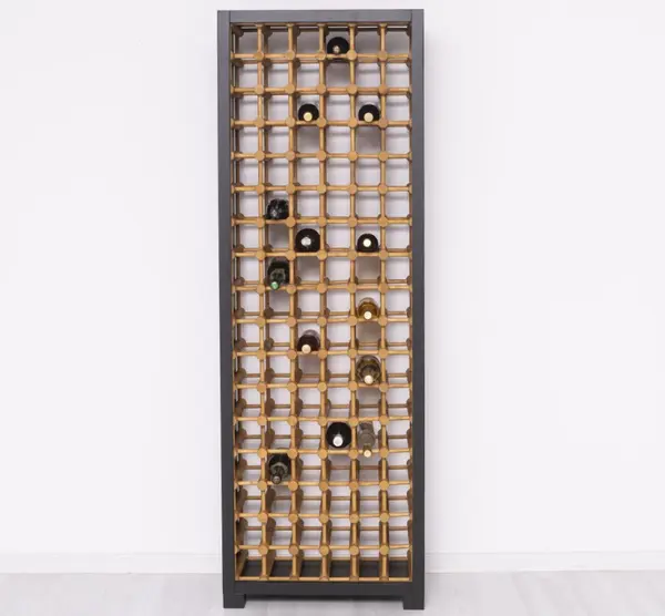 Suport pentru 102 sticle de vin cu finisaj Black/Light Walnut Waxed