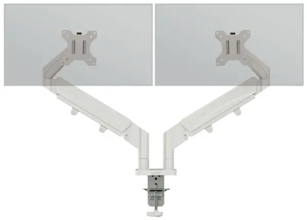 Suport pentru monitor Leitz 2 brate ajustabile gri deschis Suport pentru monitor Leitz 2 brate ajustabile gri deschis