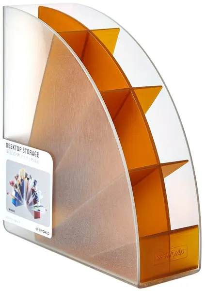 Suport pentru pixuri Sworld - Cu 4 compartimente, galben