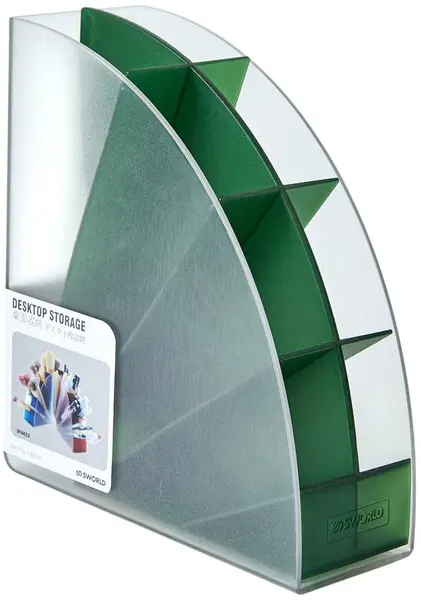 Suport pentru pixuri Sworld - Cu 4 compartimente, verde