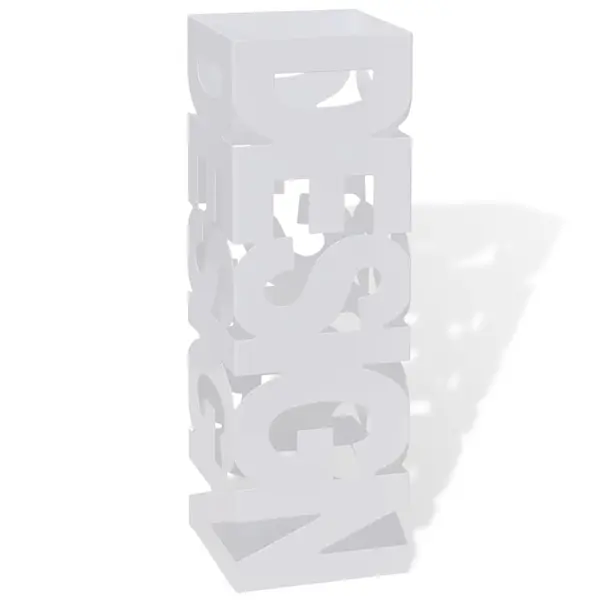 Suport pentru umbrele, patrat, depozitare bastoane, alb, 48,5 cm, otel
