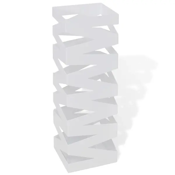 Suport pentru umbrele, patrat, depozitare bastoane, alb, 48,5 cm, otel