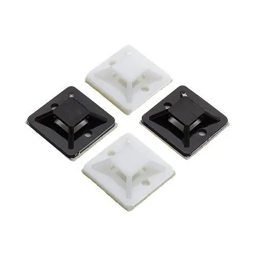 Suport plastic autoadeziv pentru coliere de cablu, alb, 19×19 mm, TSY Cable TAD-1-W, punga 100 buc.