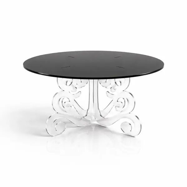 Suport prajituri / candy bar, plexiglas transparent / negru, diametru 28 cm, reutilizabil, demontabil