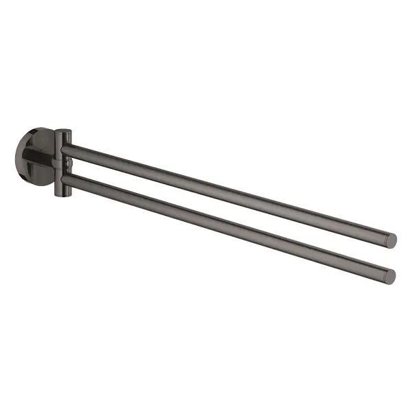 Suport prosop Grohe Essentials 40371A01, 449 mm, 2 brate, pivotant, fixare ascunsa, lucios, Hard Graphite