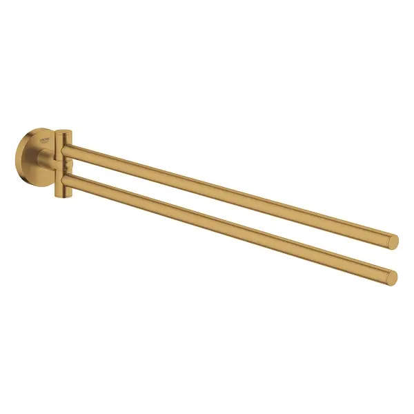 Suport prosop Grohe Essentials 40371GN1, 449 mm, 2 brate, pivotant, fixare ascunsa, mat, Cool Sunrise
