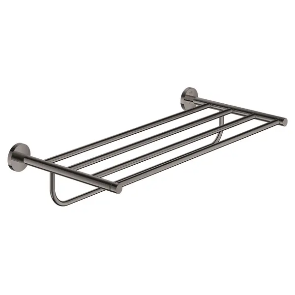 Suport prosop Grohe Essentials 40800A01, 600 mm, 5 suporti, montare pe perete, fixare ascunsa, lucios, Hard Graphite