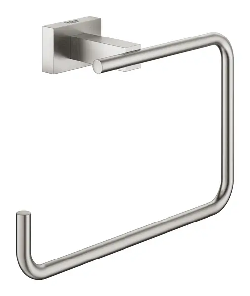 Suport prosop Grohe, Essentials Cube Towel Ring, fixare ascunsa, super steel, otel satinat