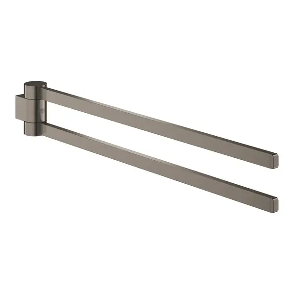 Suport prosop Grohe Selection 41063AL0, 400 mm, 2 suporti, montare pe perete, fixare ascunsa, pivotant, mat, Hard Graphite