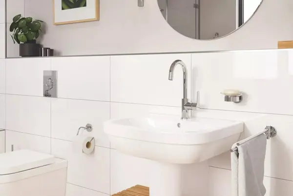 Suport prosop Grohe Start 41183000, pe perete, 440 mm, dubla, pivotanta, metal, Crom