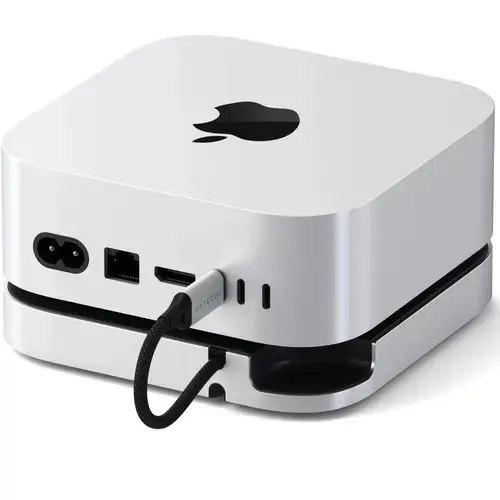 Suport Satechi si Hub pentru Mac, Mini, M4 cu slot SSD ST-GNMMES (Alb)