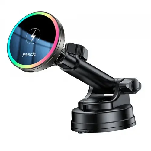 Suport si Incarcator Auto Wireless Yesido C315, 15W, 1.67A (Negru)