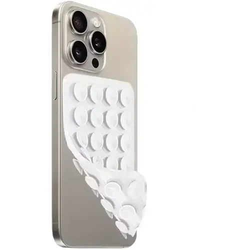 Suport Silicon Duo Lemontti LEMSSDVTA cu ventuze pentru telefon (Alb)