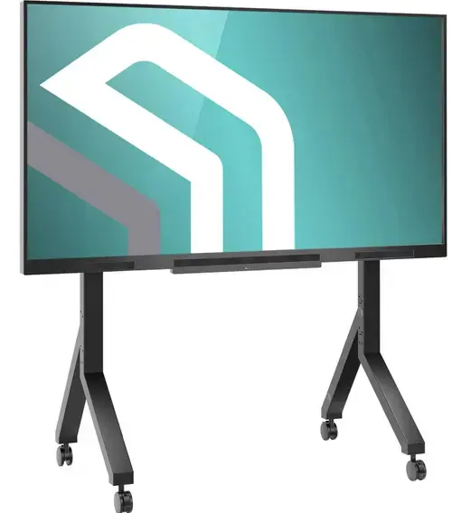 Suport TV cu roți ONKRON TS2081-B, pentru televizoare 70-110 inch, sarcină maximă 125 kg, suport mobil cu raft, VESA 200x200-1000x800, Negru