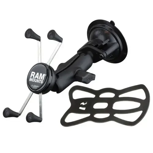 Suport universal pentru telefon, RAM Mounts, RAM Twist-Lock™ Suction Cup Mount with Universal X-Grip® Large Phone/Phablet Cradle, Negru