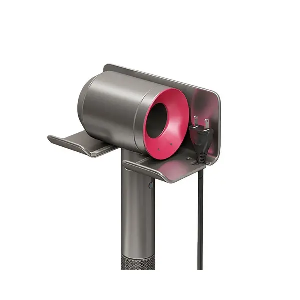 Suport Uscator de Par, Zamo®, Montare Usoara in Perete prin Sistem Autoadeziv, 15x8x6 cm, Culoare Gri