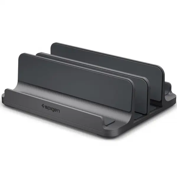 Suport Vertical Spigen LD208S4 Two pentru Laptop cu grosime 14mm - 27mm, Gri AMP10640