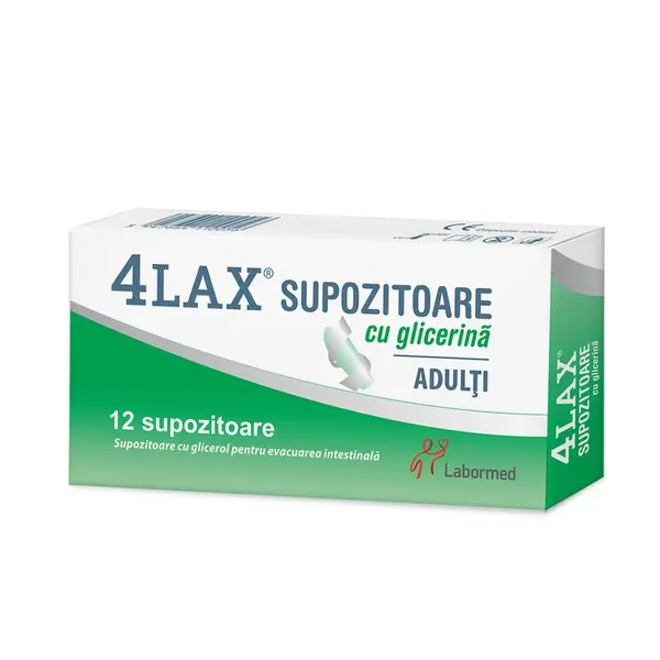 Supozitoare cu glicerina pentru adulti 4Lax, Labormed | 12 bucati