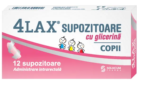 Supozitoare cu glicerina pentru copii 4Lax, 12 bucati, Solacium Pharma