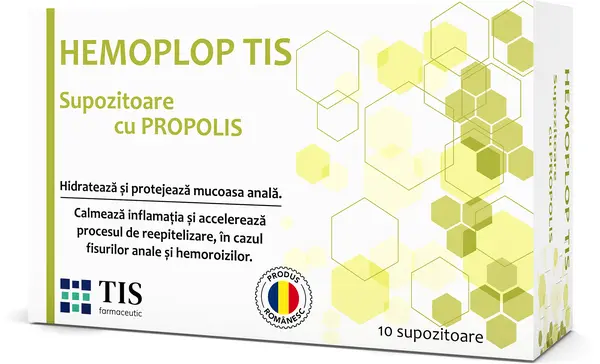 Supozitoare cu propolis Hemoplop Tis, 10 bucati, Tis Farmaceutic