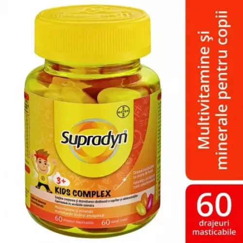 Supradyn Kids complex, 60 drajeuri masticabile Zephyr Labs