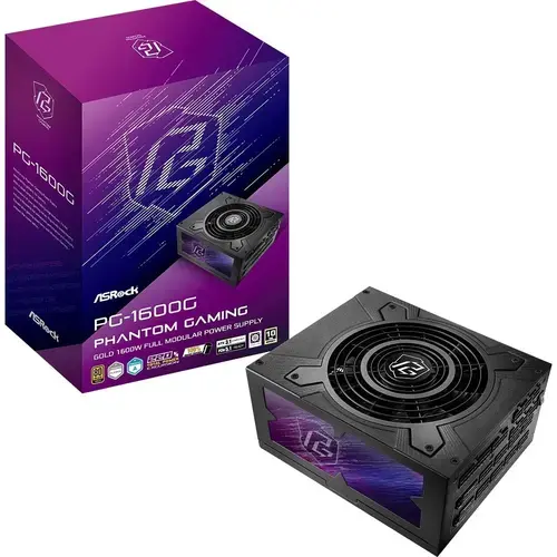 Sursa ASRock PG-1600G Phantom Gaming, 1600W, 80 PLUS Gold, Full Modulara, ATX 3.1, PCIe 5.1 (Negru)