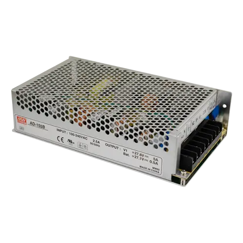 Sursă de alimentare în comutație 27.6V/5A + 27.1V/0.5A, back-up baterie externă, carcasă metalică, 151W, MEAN WELL AD-155B