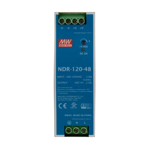Sursa de alimentare in comutatie, 48V / 2.5A, sina DIN - MEAN WELL NDR-120-48