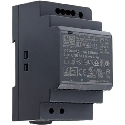 Sursa de alimentare in comutatie MEAN WELL HDR-60-12, 12V, 4.5A, sina DIN