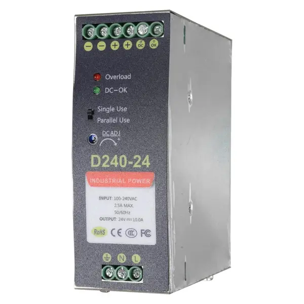 Sursa de alimentare in comutatie Safer, 2 iesiri, 24V 10A, montare pe sina DIN, SAF-24V10A-DIN