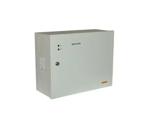 Sursa de alimentare pentru sisteme de detectie incendiu 24V/5A in cutie metalica, loc pentru 2 acumulatori 12V/18A, certificare EN 54-4, Vds; EN 12101-10