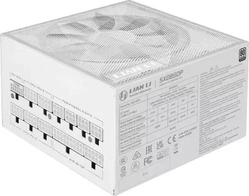 Sursa Lian Li SX Platinum SX0850PW, 850 W, Full Modulara, 80 PLUS Platinum (Alb)