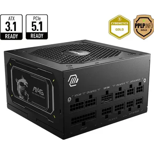 Sursa MSI MAG A850GL PCIE5 II, 80+ Gold, 850W, Full Modulara