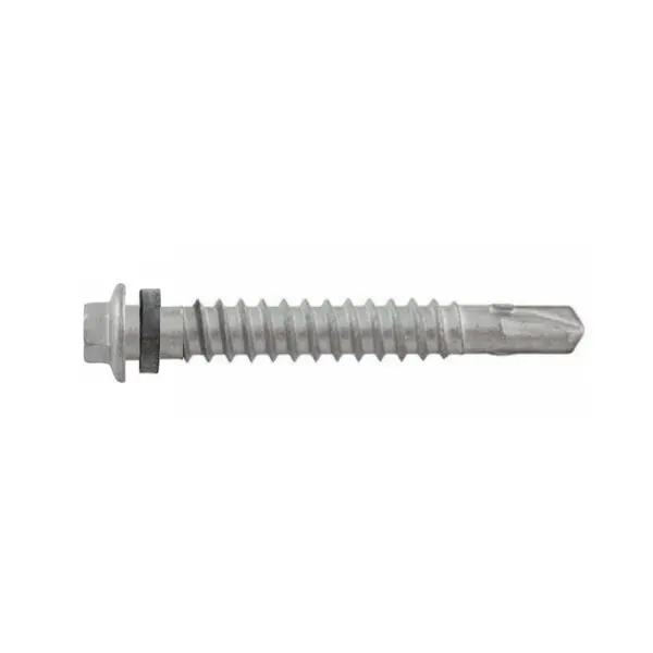 Surub Autoforant cu Cap Hexagonal Inox A2 si Saiba Cauciucata EPDM 6.3 x 65 / 50