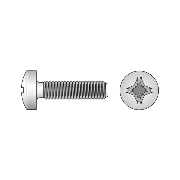 Surub Cap Bombat Locas Cruciform 7985 Inox A2-M3 X 6