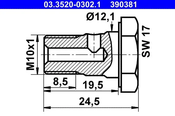 Surub gaurit ATE 03.3520-0302.1