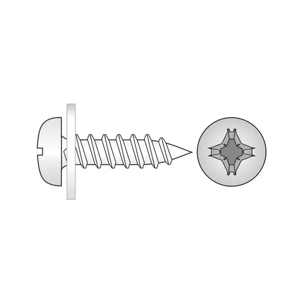 Surub Special pentru Ferestre Saiba Nailon Montata Inox A2 - 3.9 x 25 natur