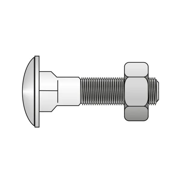 Șurub Torbant cu Piulita din 603 Otel Zincat-M6x 80