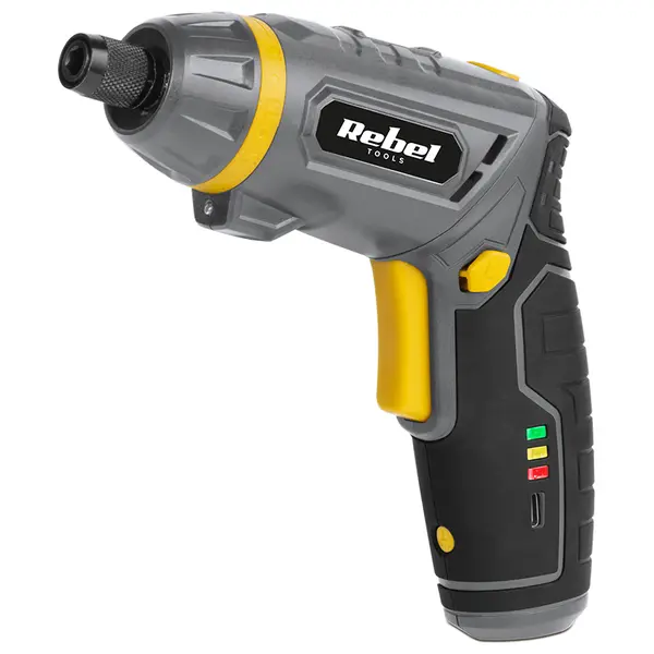 Șurubelniță cu acumulator 4V 2Ah, 54 biți, lanternă 1W, Rebel RB-1003