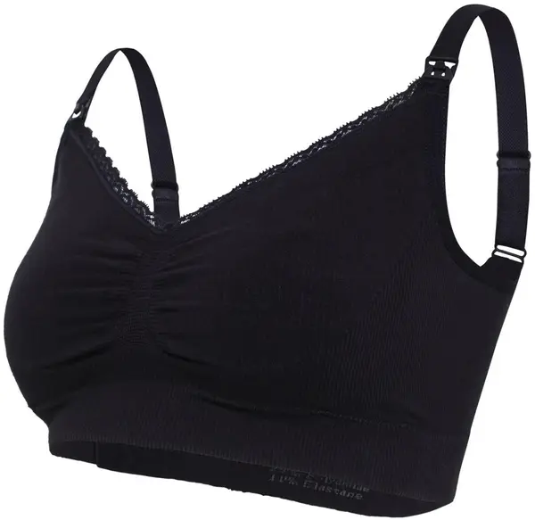 Sutien alaptare, fara cusaturi, din bumbac organic, Carriwell, marimea M, negru