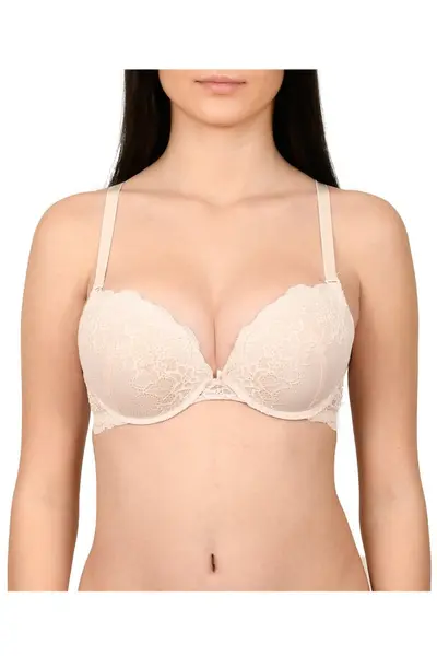 Sutien dantela, cupe buretate, Lemila, roz (Marime cupa: 70C)
