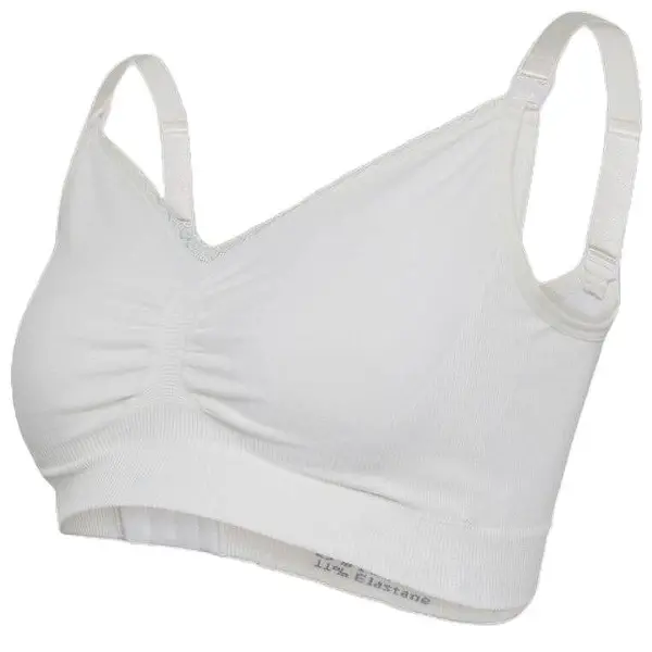 Sutien de alăptare fără cusături Carriwell - Organic Maternity, marimea S, alb