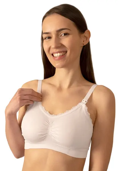 Sutien pentru gravide și mame BabyOno - 585/22, F75-80, alb