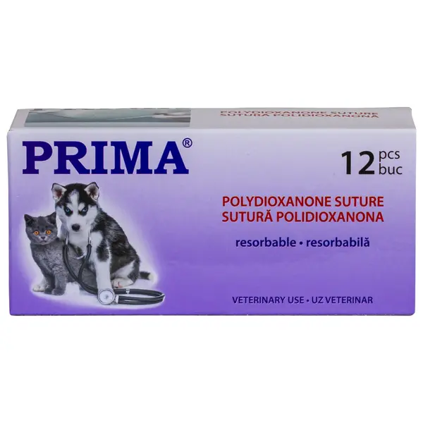 Sutura chirurgicala polidioxanona PRIMA 75cm ac varf taietor 1/2 20mm USP 2/0, uz veterinar