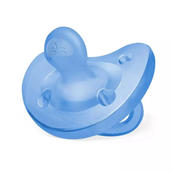 Suzeta anatomica din silicon PhysioSoft 6-16 luni Bleu, 1 bucata, Chicco