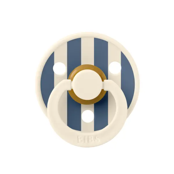 Suzeta Bibs Colour Studio Collection Stripe Latex tetina rotunda 6 luni + IvorySteel Blue